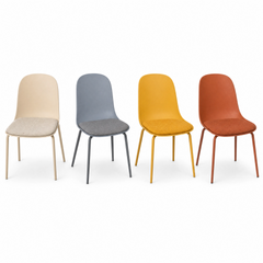 Silla de comedor Línea Odense de plástico con almohadón