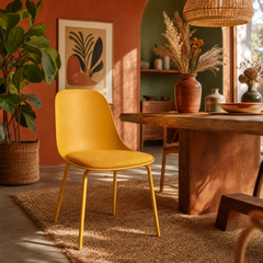 Silla de comedor Línea Odense de plástico con almohadón