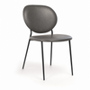 Image of Silla Galway tapizada en tela con patas de hierro negro.