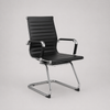 Image of Sillón Aluminium tapizado en ecocuero pata trineo- color negro y blanco
