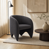 Image of Sillón Kent tapizado en tela con patas de hierro negro