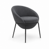 Image of Sillón Parker tapizado en tela con patas de hierro negro