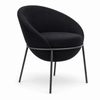 Image of Sillón Parker tapizado en tela con patas de hierro negro