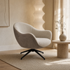Image of Sillón Wayne tapizado en tela con patas de hierro negro