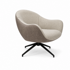 Sillón Wayne tapizado en tela con patas de hierro negro