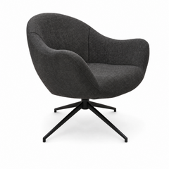 Sillón Wayne tapizado en tela con patas de hierro negro