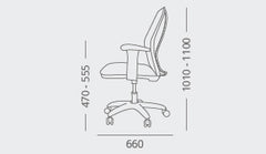 Silla de oficina Alma neumática maíz estructura blanca