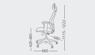 Silla de oficina Citiz neumática/basculante con cabezal de red