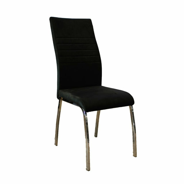 Silla Bari tapizada y patas cromadas