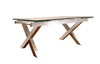 Image of Mesa XX extensible con tapa de vidrio templado y patas cromadas - 1.80 a 2,50 mts x 90 cm