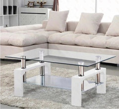 Mesa ratona Ana con tapa de vidrio y patas de madera - varios colores