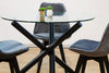 Image of Mesa Matisse con tapa de vidrio y patas negras - 1 mts