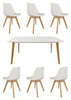Image of Mesa nordica Eames blanca pata cuadrada + sillas Tulip blancas