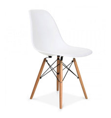 Silla Eames plástica con patas de madera natural - Varios colores