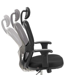 Silla de oficina Citiz neumática/basculante con cabezal y patas cromadas - Negro