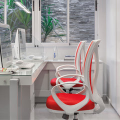 Silla de oficina Alma neumática estructura blanca