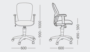 Silla de oficina India blanco neumática cromada tapizada en ecocuero
