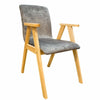 Image of Pack silla Arhaus tapizada en terciopelo con patas de madera  - Gris