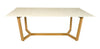 Image of Mesa Arpeggio simil mármol con tapa de vidrio templado y patas de madera -  2 mts x 1 mts