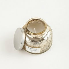 Vela sin aroma en Pot de Vidrio Galvanizado -  7 x 9,8 cm