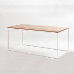 Mesa ratona con tapa de madera y patas de hierro