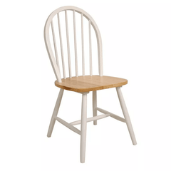 Silla Windsor curva de madera - Blanco/Natural