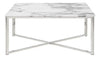 Image of Mesa Chic con tapa de vidrio simil marmol - 110 x 60 x 45 cm