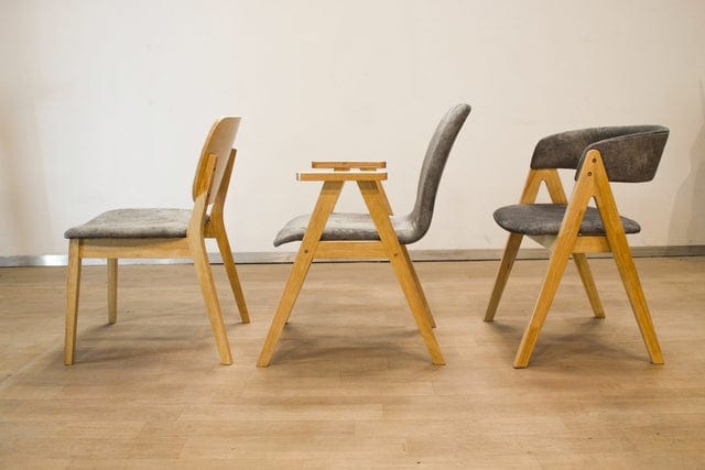 Pack de sillas Oslo tapizadas en terciopelo - Gris