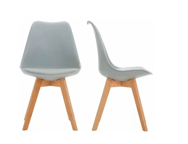 Mesa Eames redonda vidrio + sillas Tulip